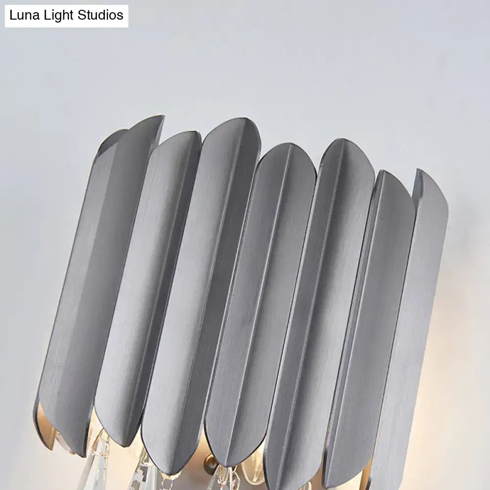 Gold Crystal Teardrop Wall Sconce Smoke Gray