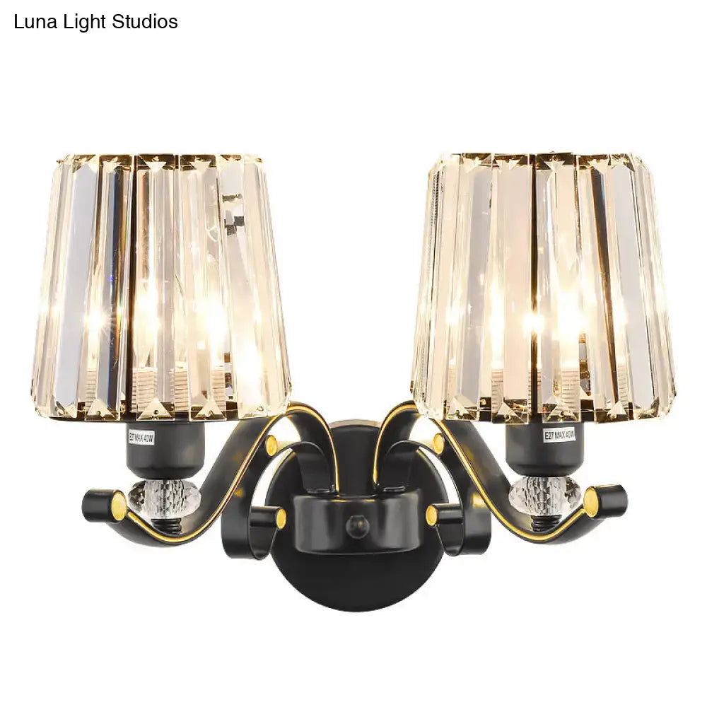 Black Glass Conic Wall Sconce 1-2 Light