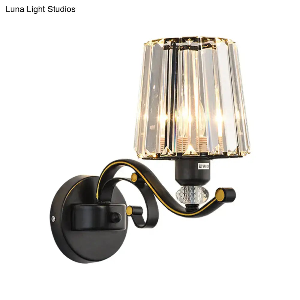 Black Glass Conic Wall Sconce 1-2 Light