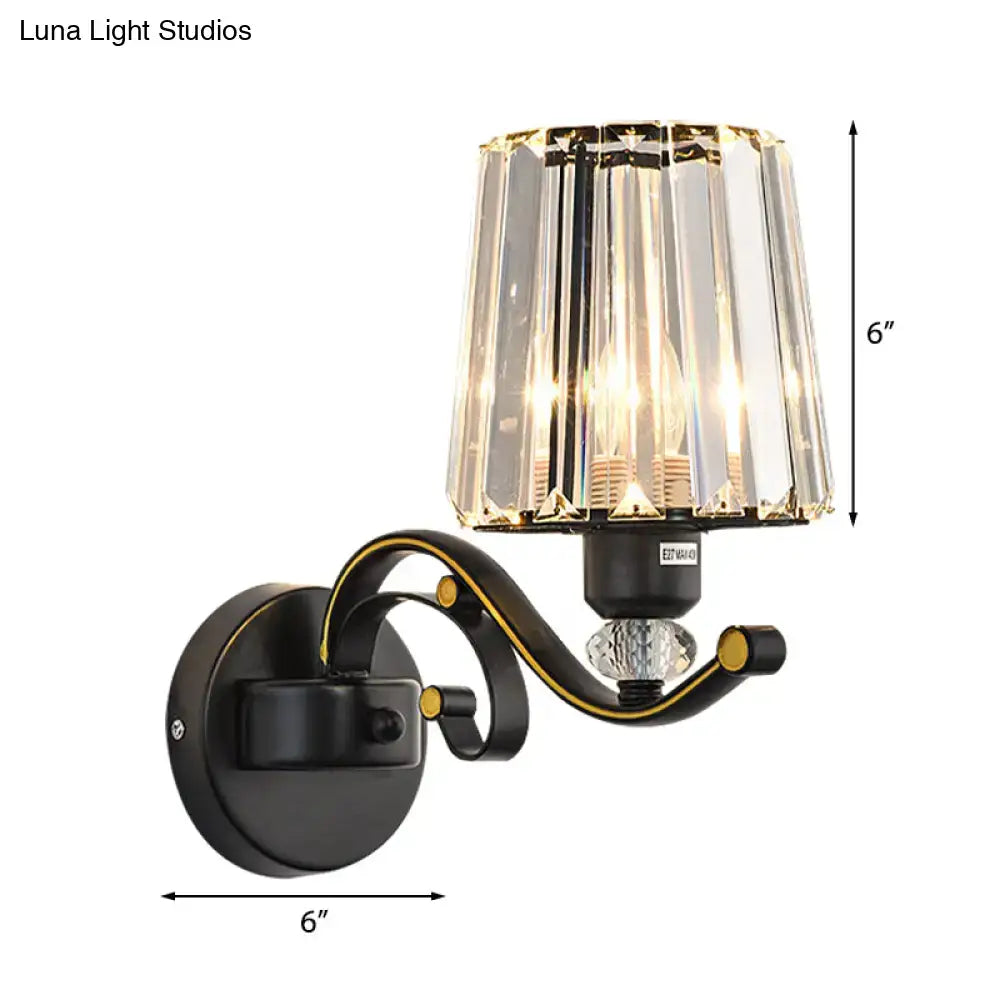 Black Glass Conic Wall Sconce 1-2 Light