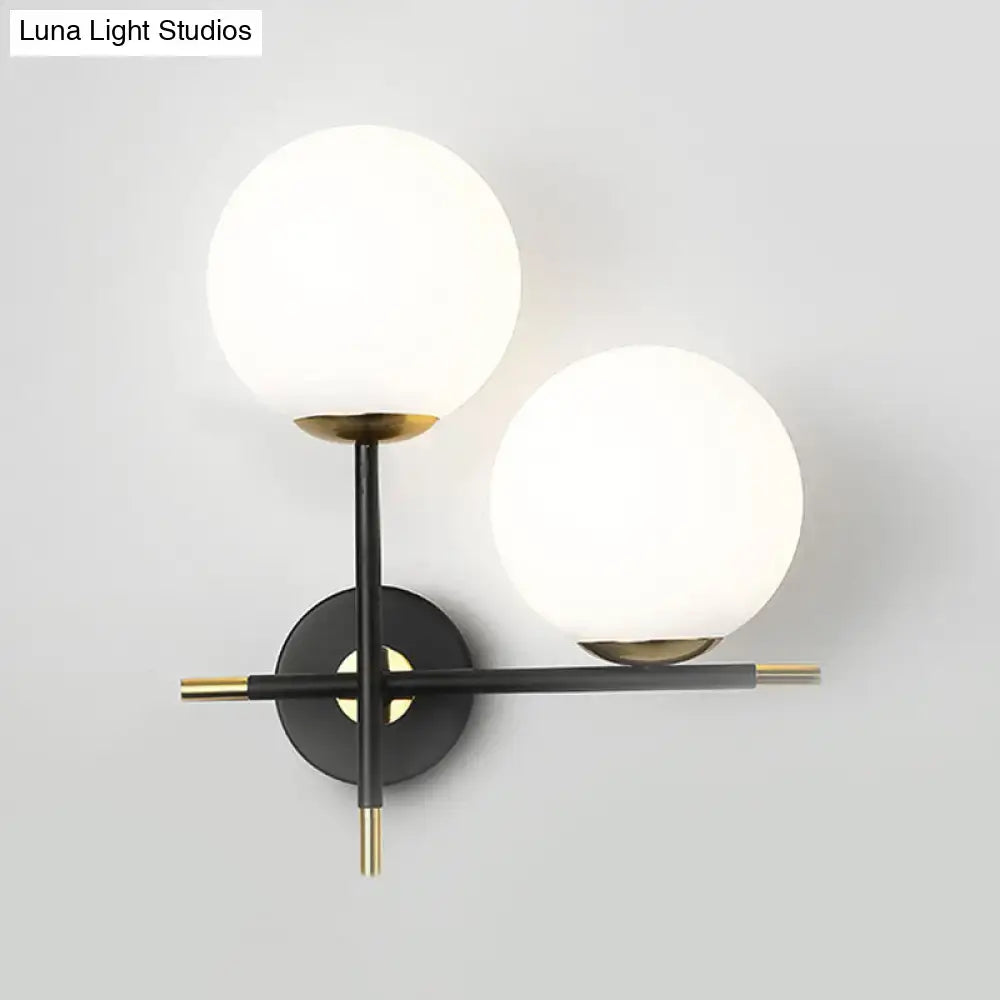 Black Milky Glass Sconce