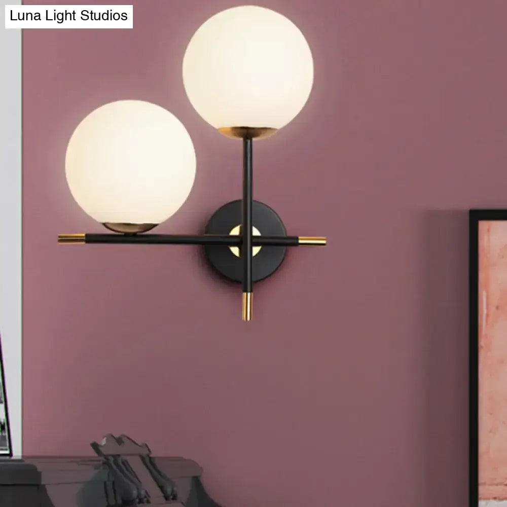 Black Milky Glass Sconce