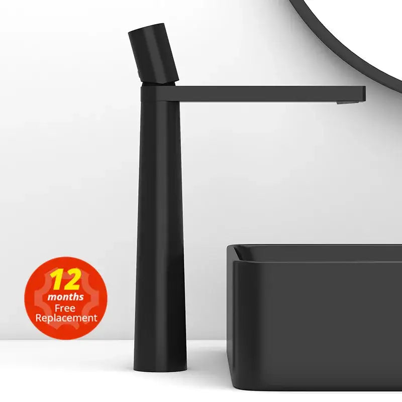 Black Brass Basin Faucet Tall or Short