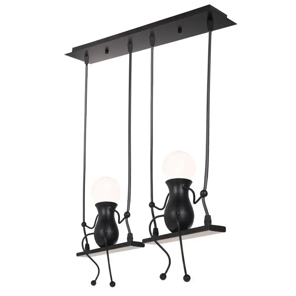 Black Humanoid Pendant Light