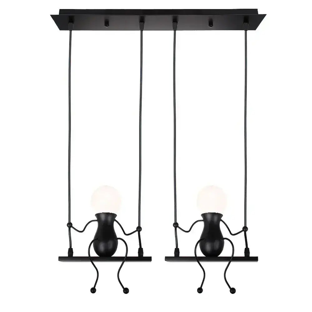 Black Humanoid Pendant Light