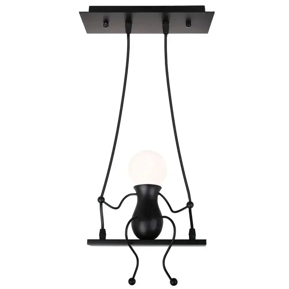 Black Humanoid Pendant Light