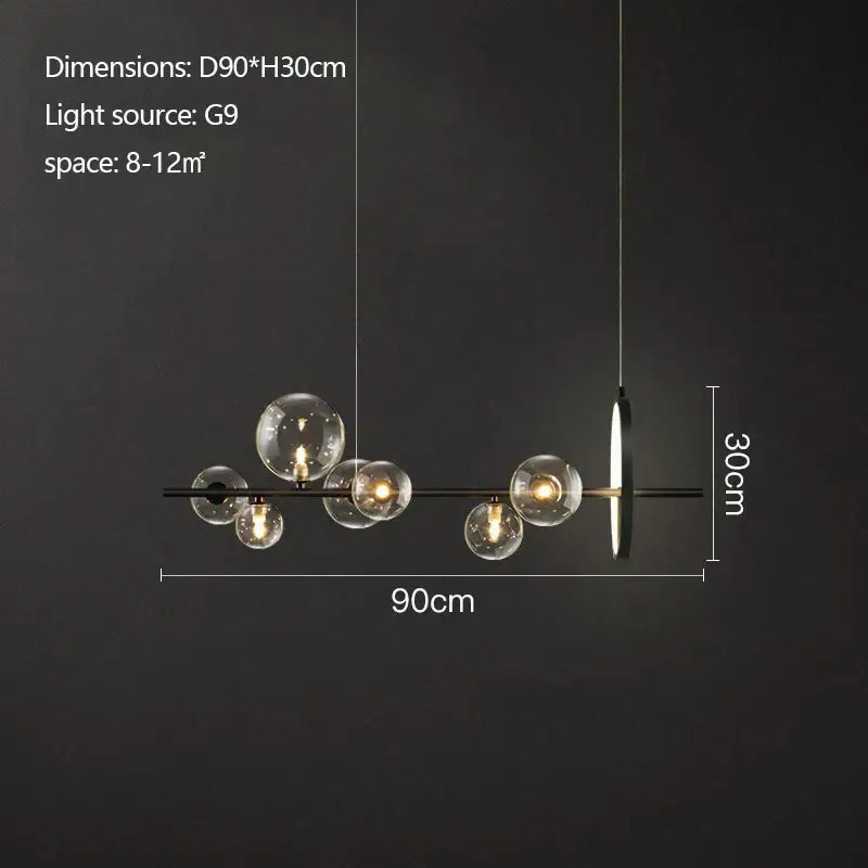 Black Industrial Glass Chandelier