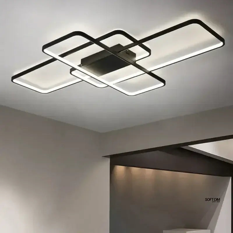 Black Rectangular Ceiling Light