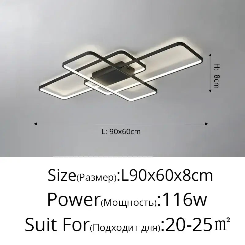 Black Rectangular Ceiling Light