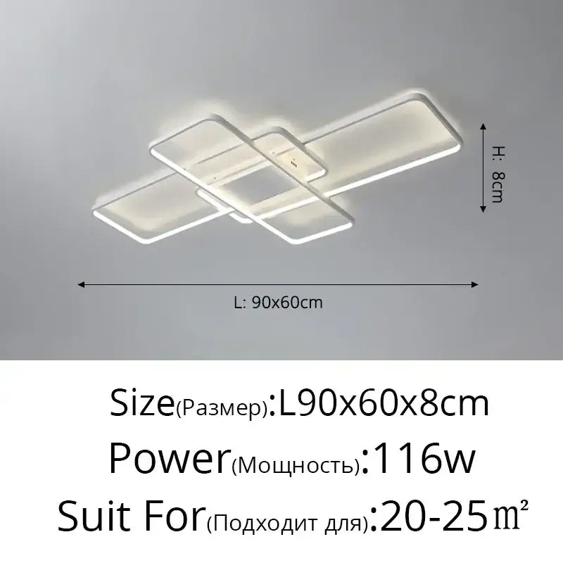Black Rectangular Ceiling Light