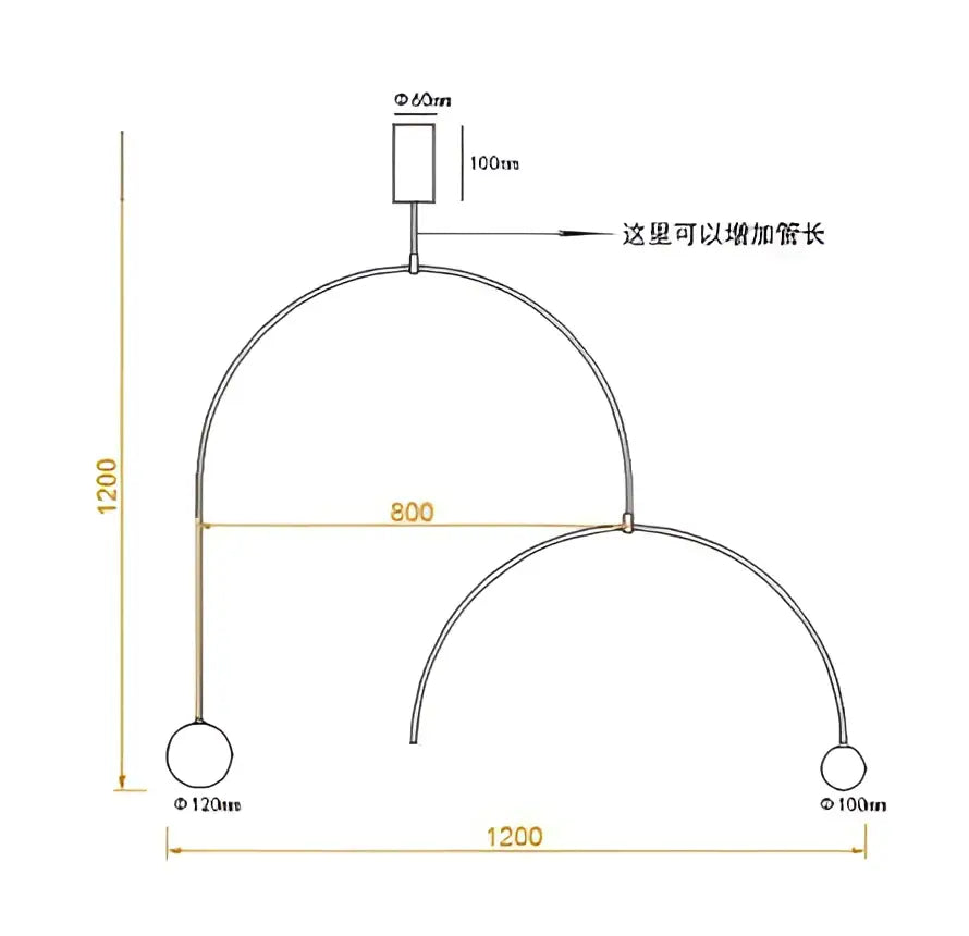Black Glass Line Chandelier