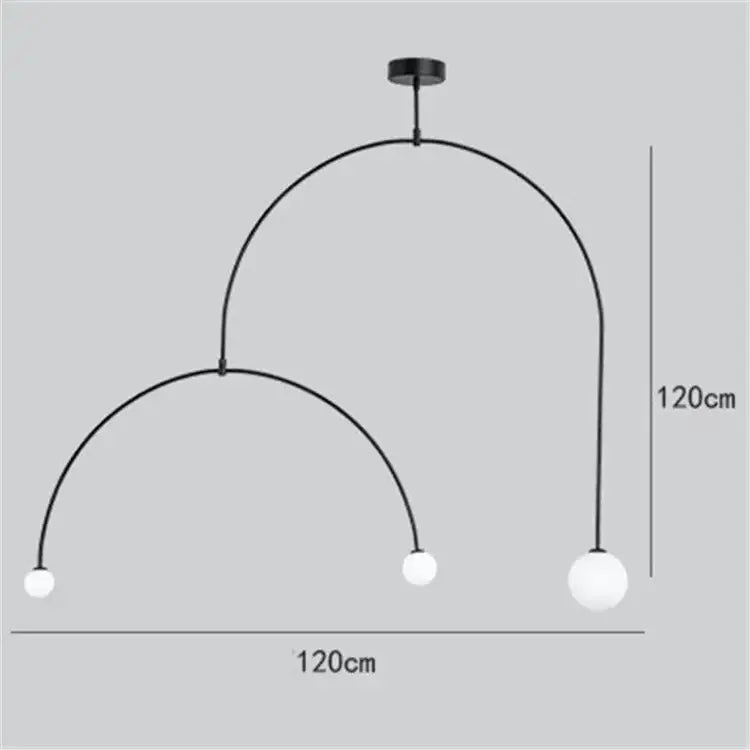 Black Glass Line Chandelier