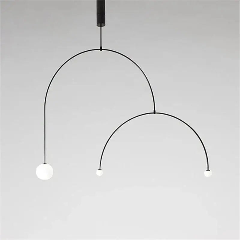 Black Glass Line Chandelier