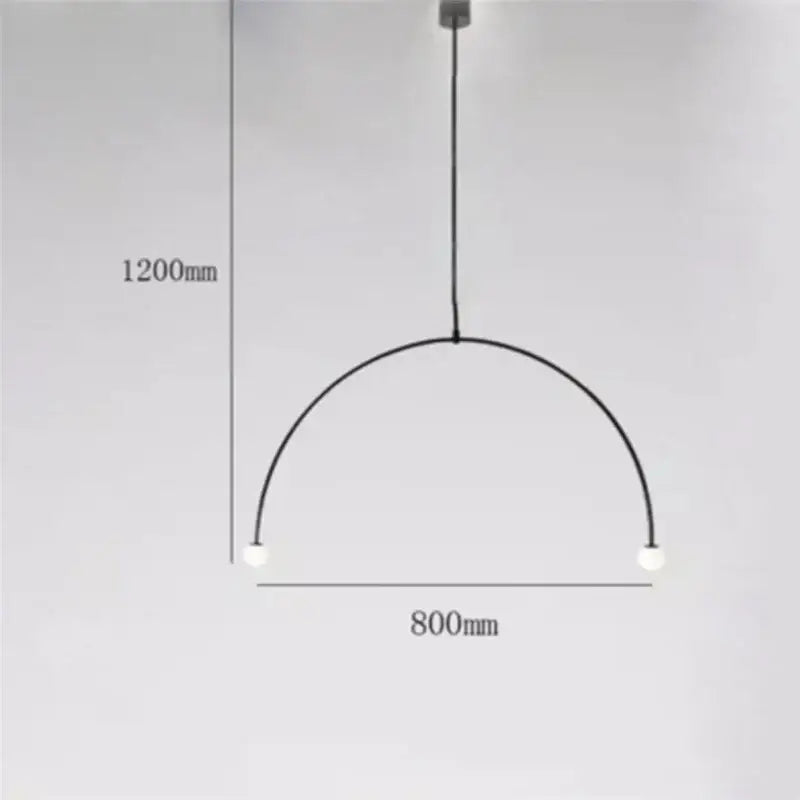 Black Glass Line Chandelier