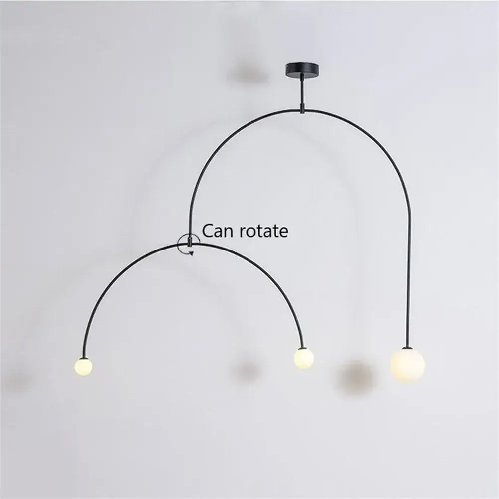 Black Glass Line Chandelier