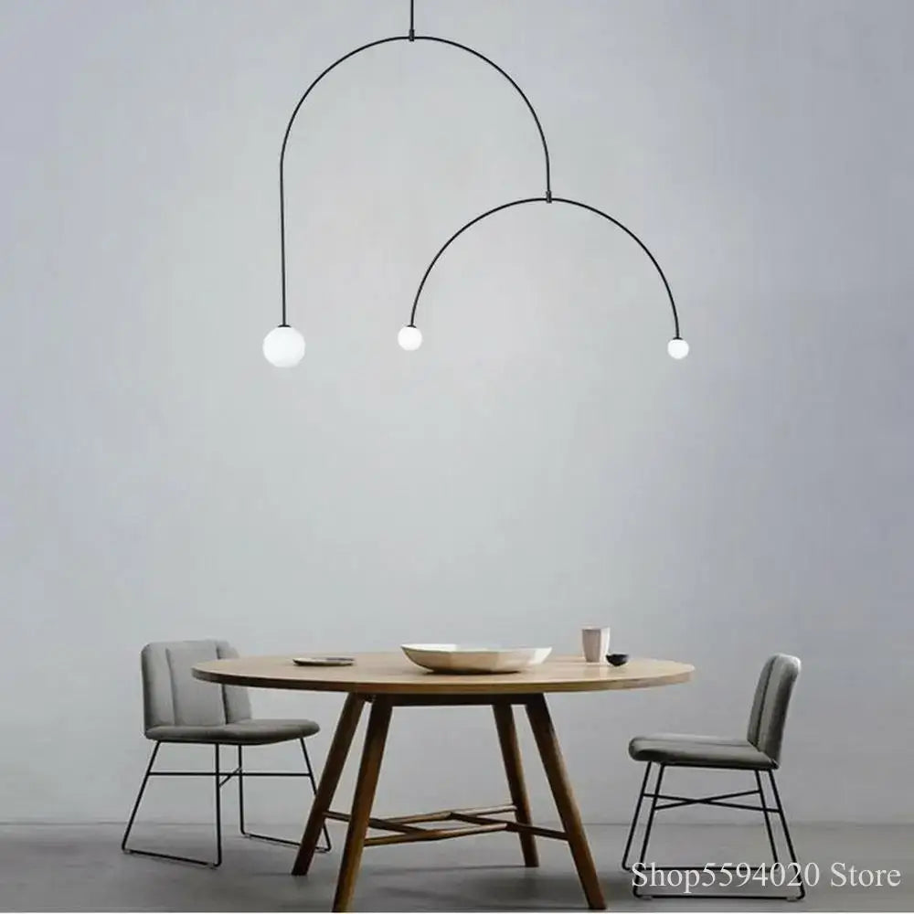 Black Glass Line Chandelier