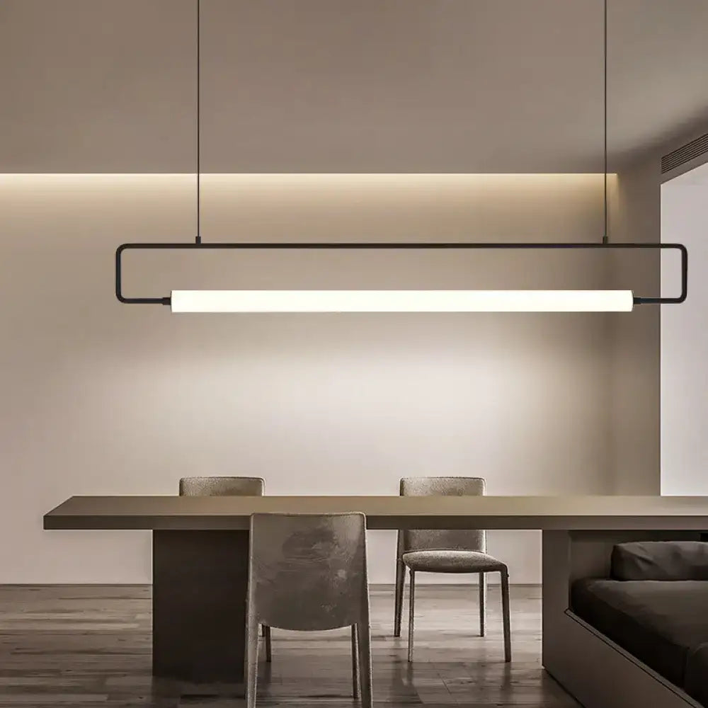 Black Metal Clean-Line LED Island Pendant