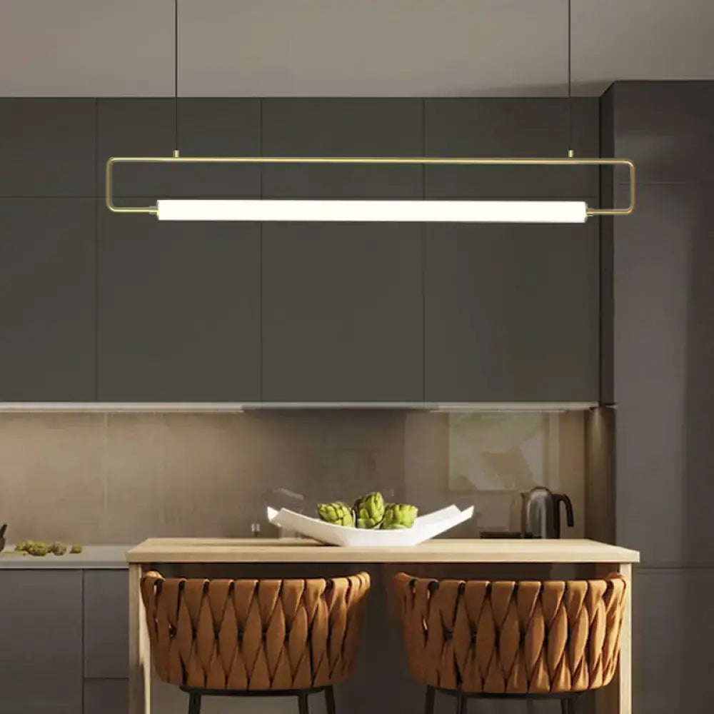 Black Metal Clean-Line LED Island Pendant