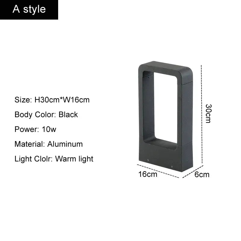 Black Rectangular Garden Wall Light