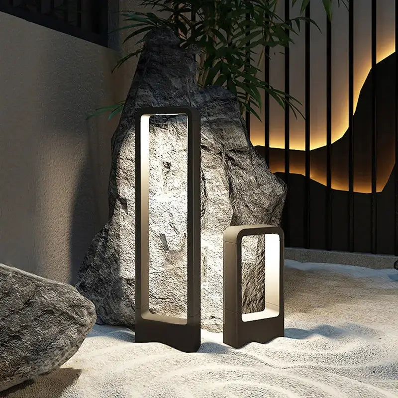 Black Rectangular Garden Wall Light