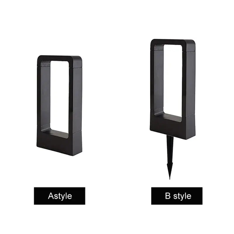 Black Rectangular Garden Wall Light