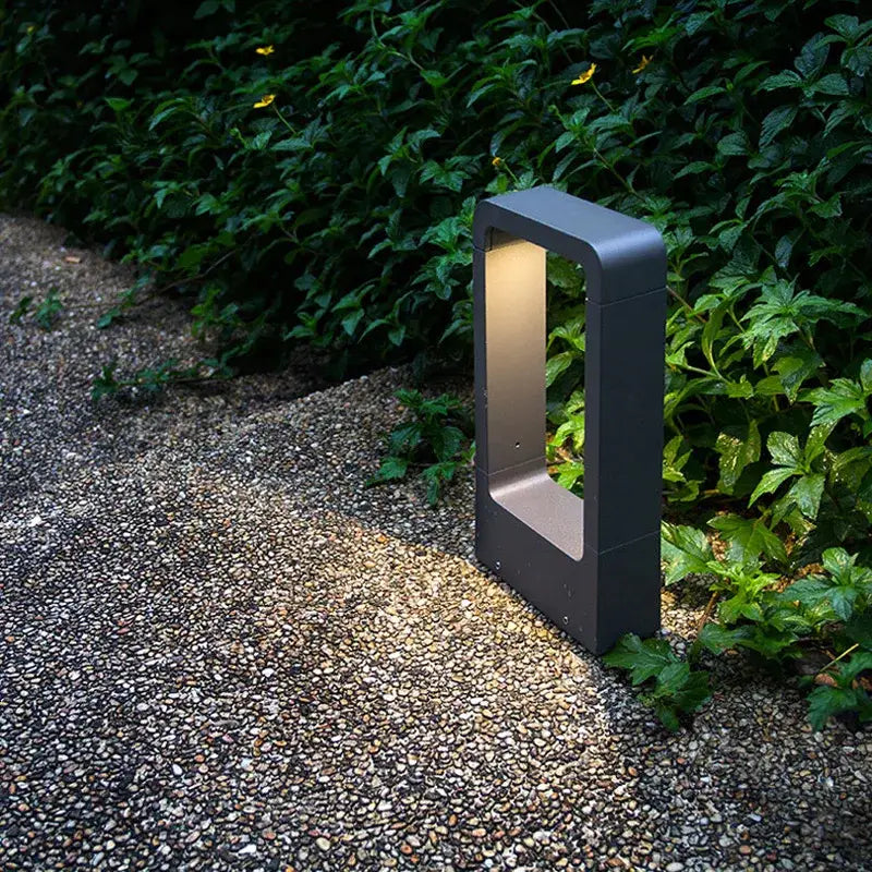 Black Rectangular Garden Wall Light