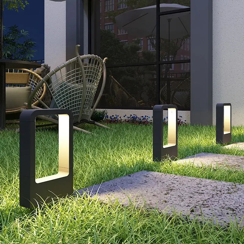 Black Rectangular Garden Wall Light