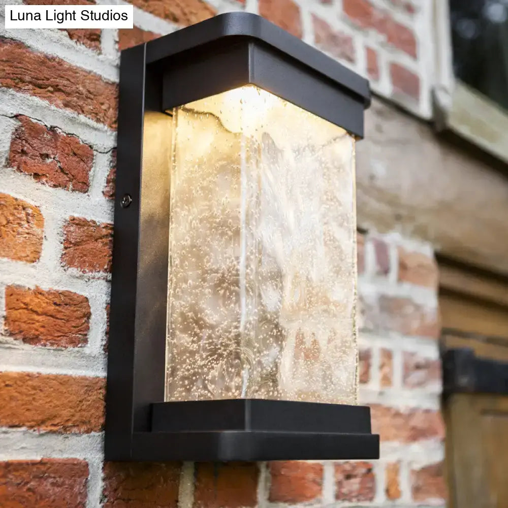 Black Rippled Glass Sconce