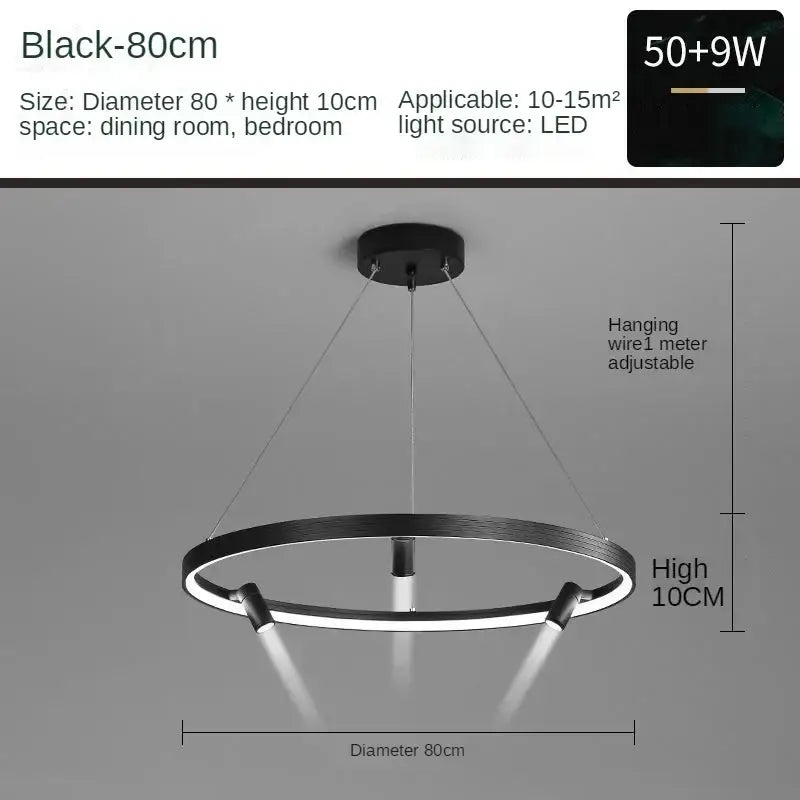 Black Round Kitchen Chandelier