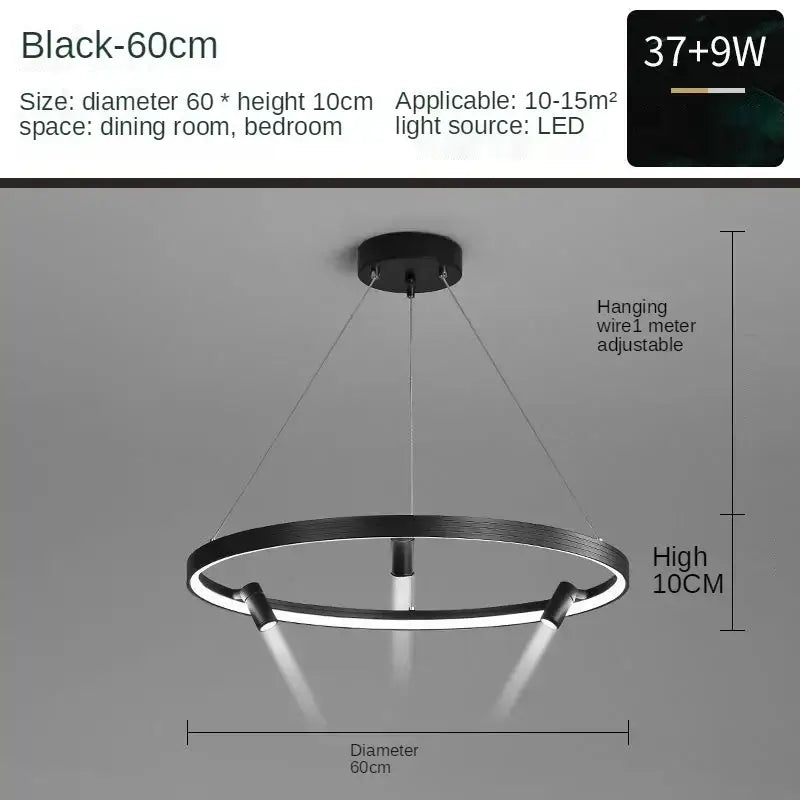 Black Round Kitchen Chandelier