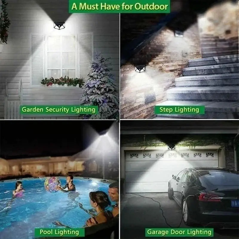 Black LED Solar Wall Light