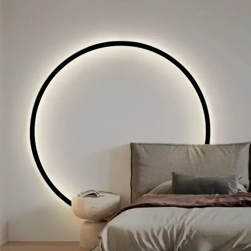 Black LED Ring Sconce