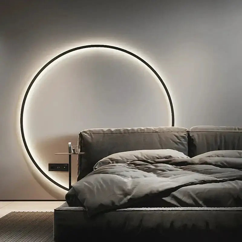 Black LED Ring Sconce