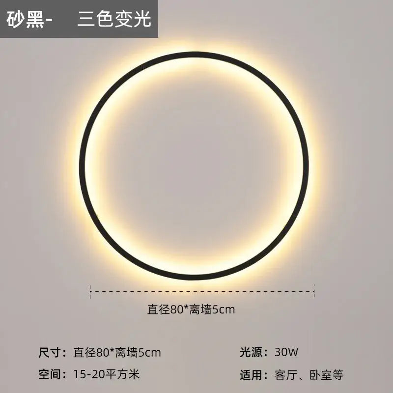 Black LED Ring Sconce