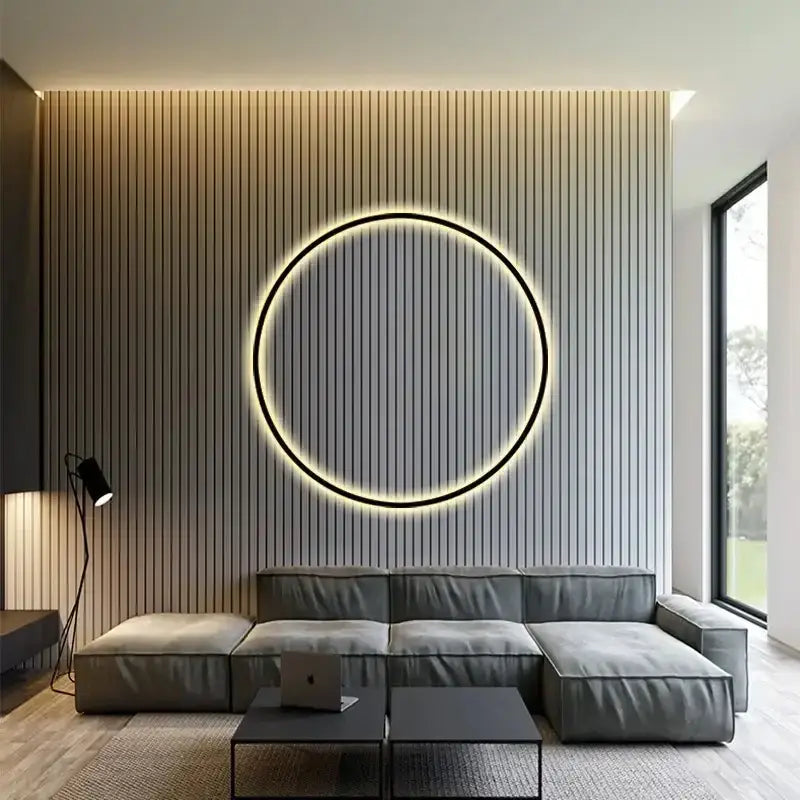 Black LED Ring Sconce