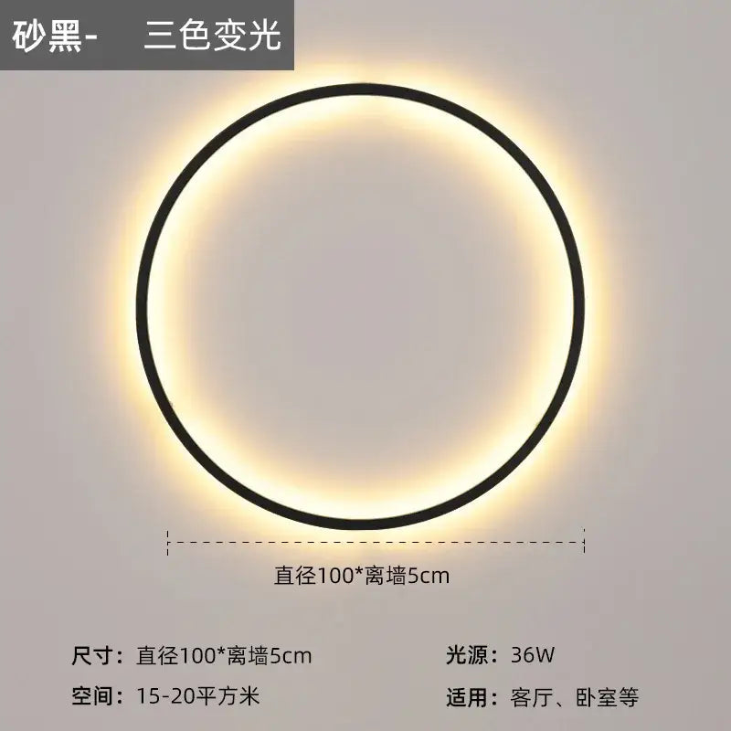 Black LED Ring Sconce