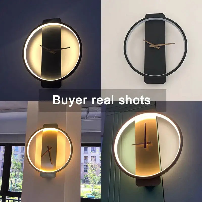 Black LED Clock Lamp