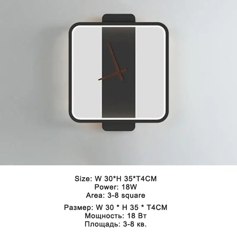 Black LED Clock Lamp