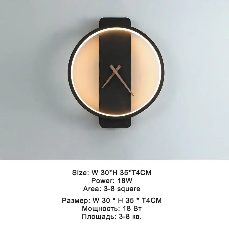 Black LED Clock Lamp