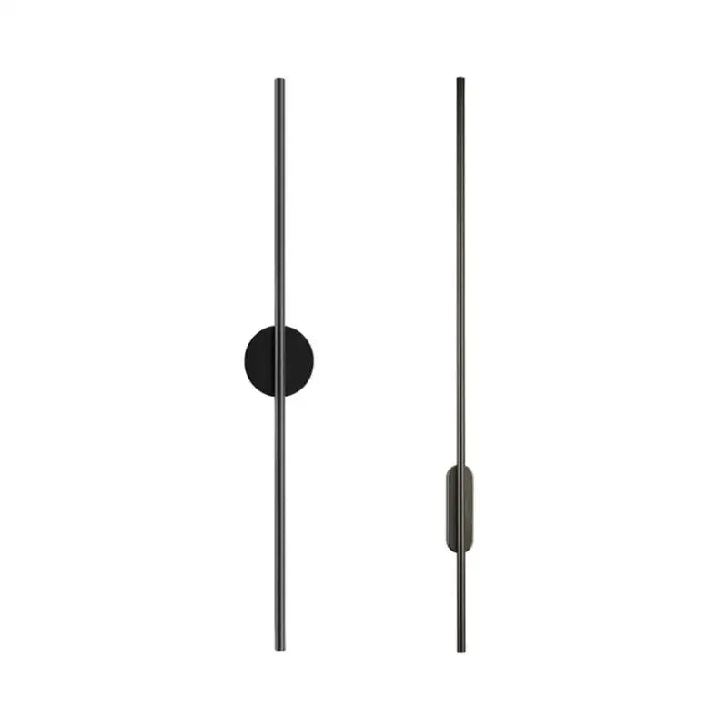 Black Minimalist Wall Sconce 150cm Round Chassis