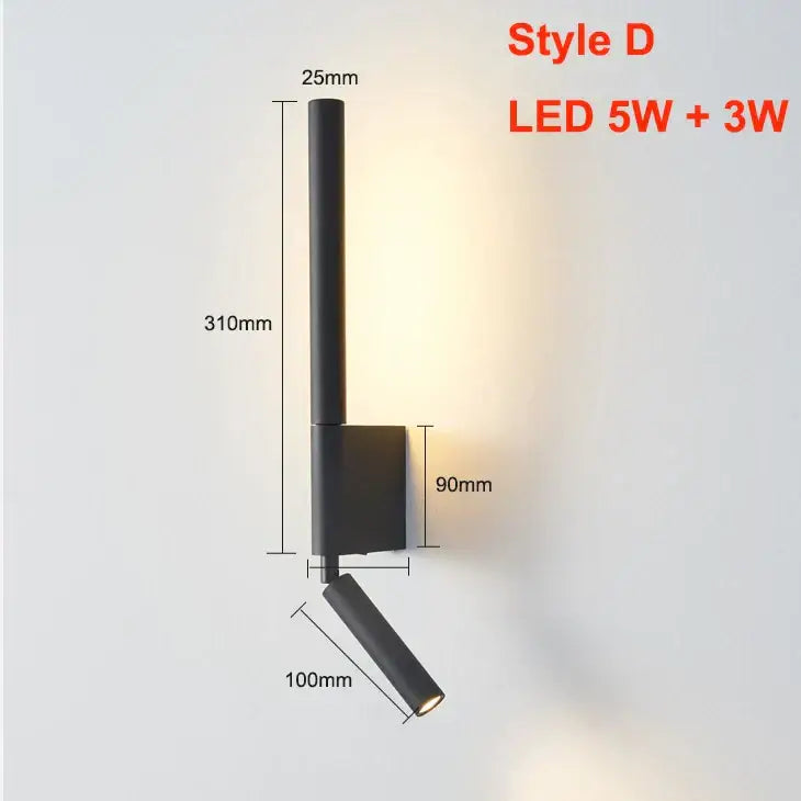 Black Adjustable Spotlight Sconce
