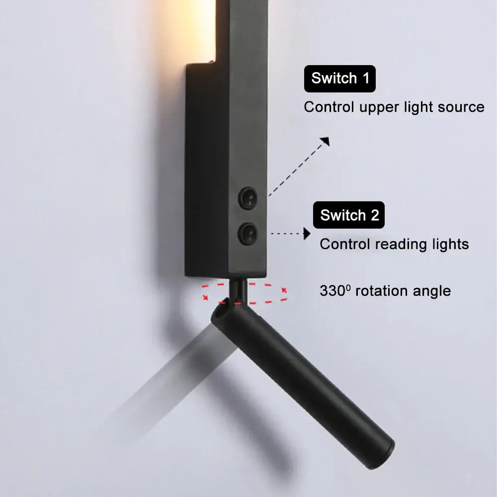Black Adjustable Spotlight Sconce