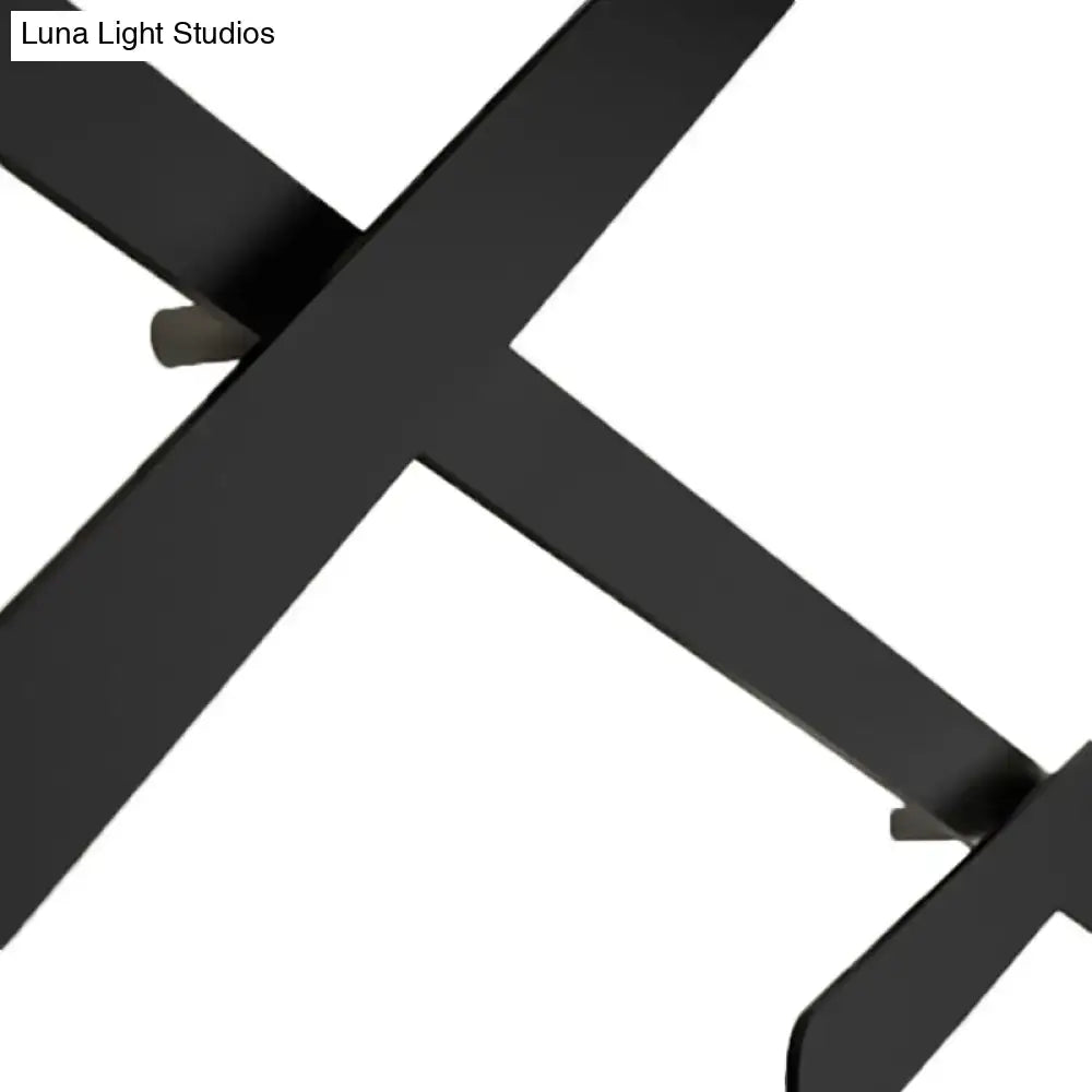 Black Crossed Lines Wall Light