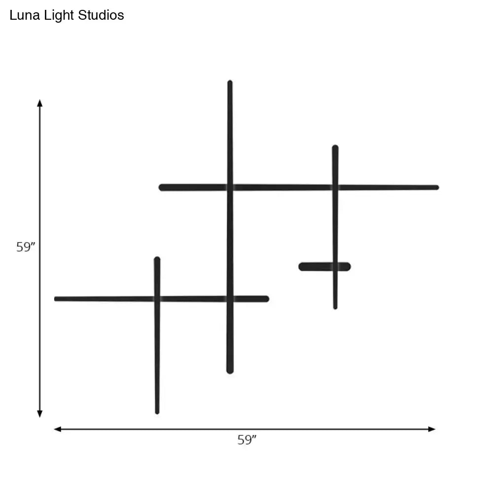 Black Crossed Lines Wall Light