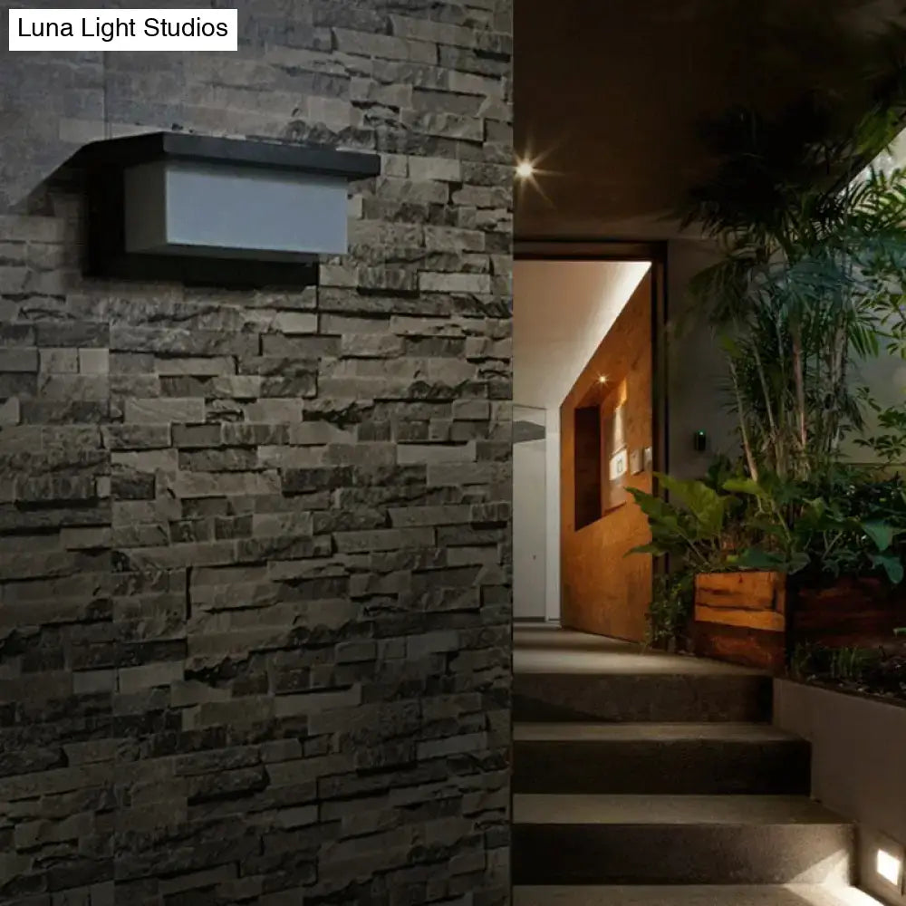 Black Rectangle Outdoor Light