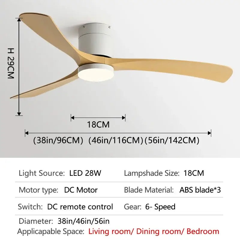 Black Wood 56-Inch Remote Ceiling Fan
