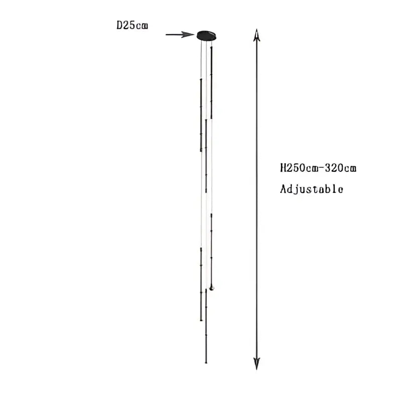 Black LED Line Chandelier