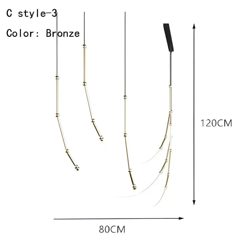 Black LED Line Chandelier
