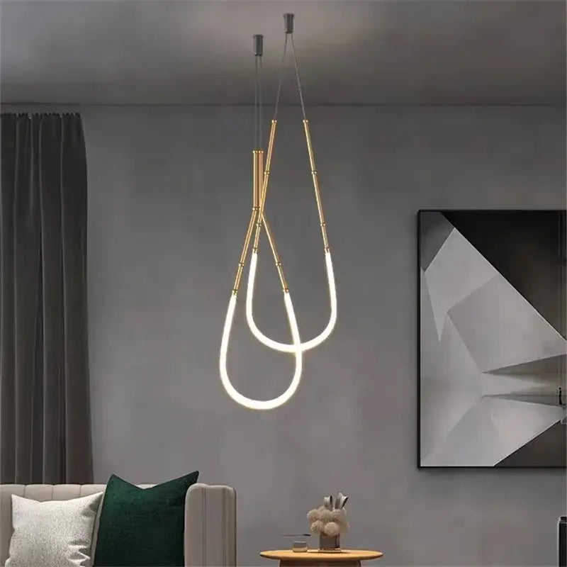 Black LED Line Chandelier