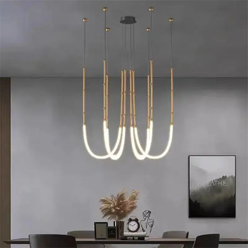 Black LED Line Chandelier